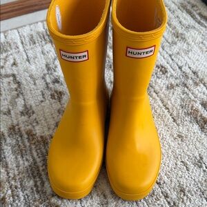 Hunter Yellow Rubber Rain Boots